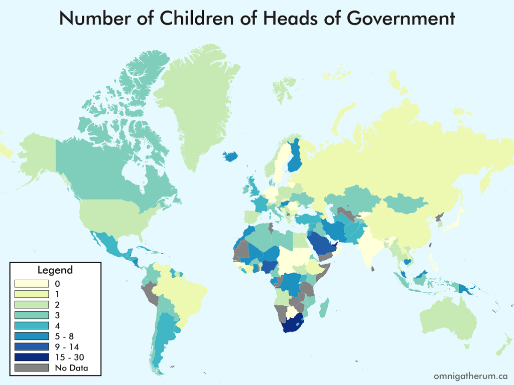 Number of Children of Heads of Government