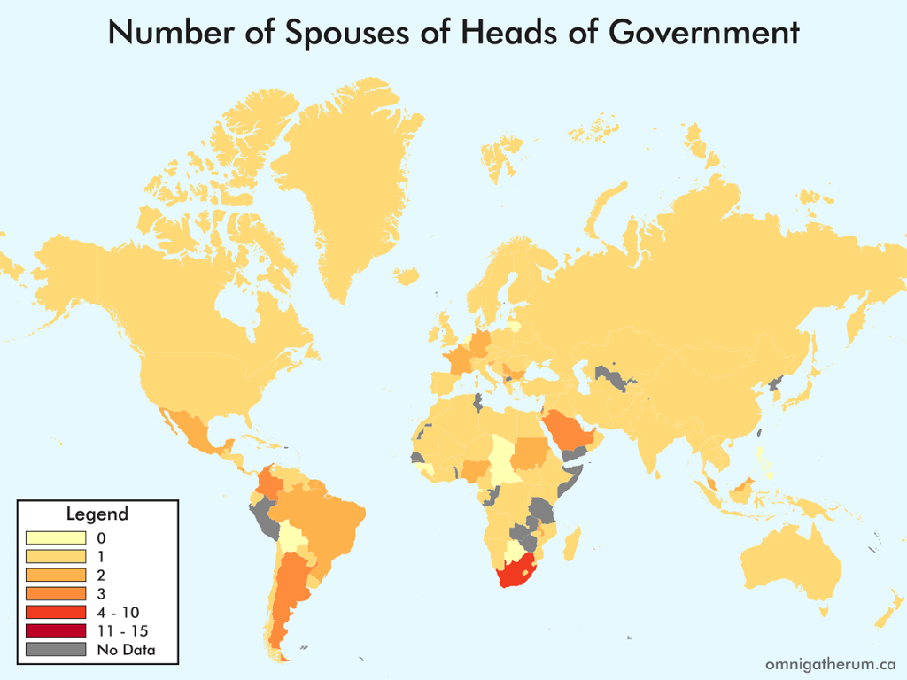 Number of Spouses of Heads of Government