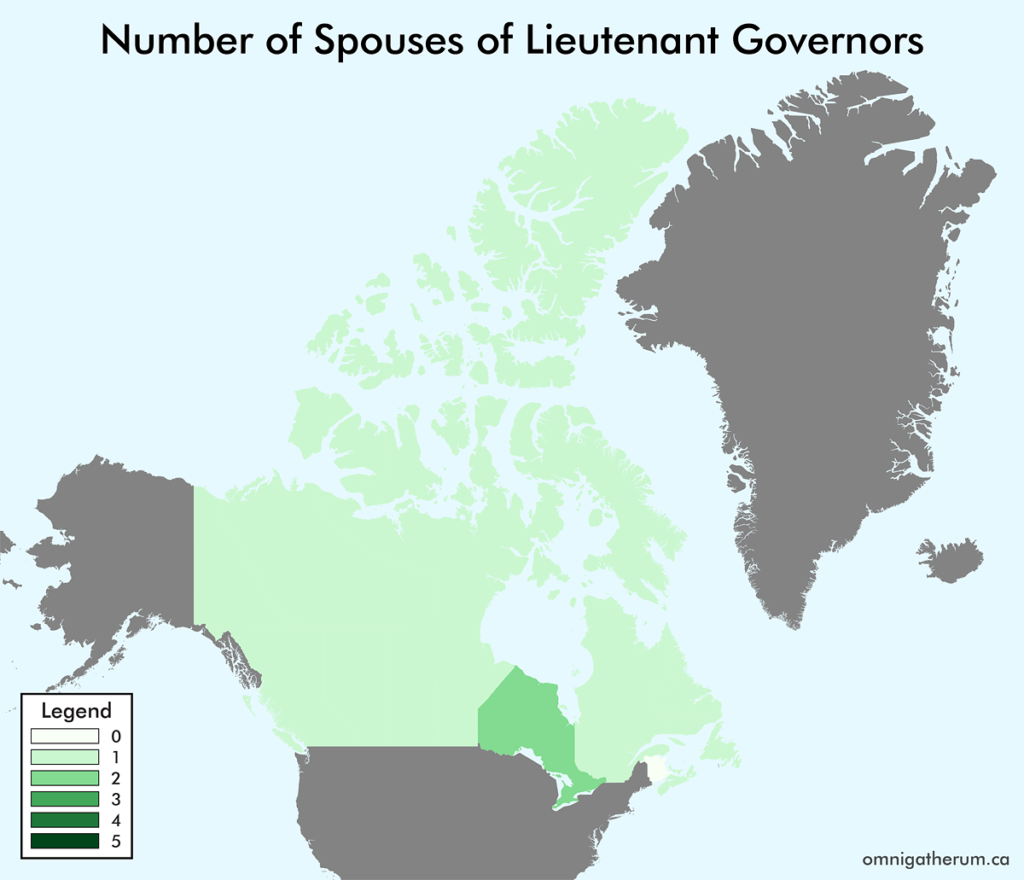 Number of Spouses of Lieutenant Governors